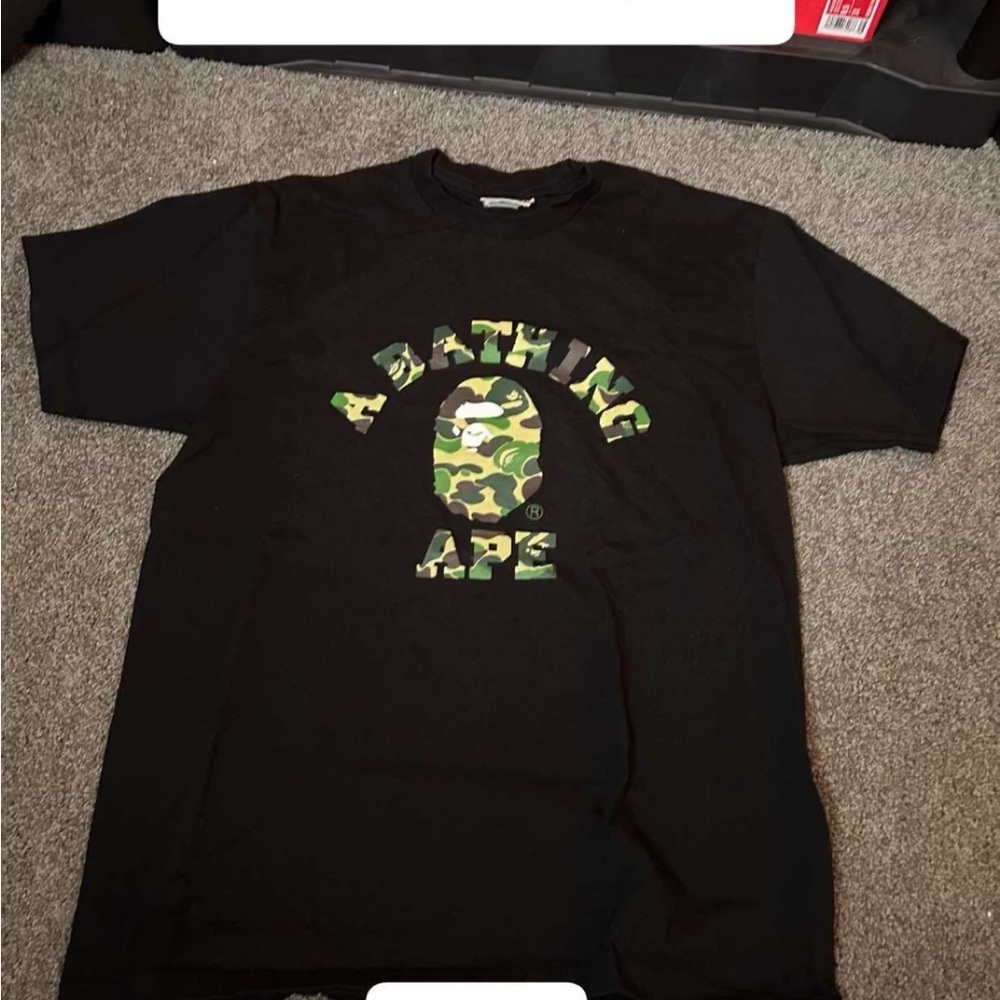 Bape Black Camo Logo Short Sleeve Tee